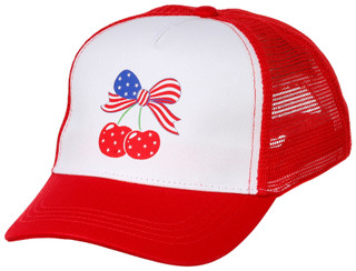 Thumbnail 1: C&C California Girl's Patriotic Cherry Trucker Hat 