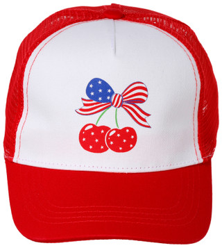 Thumbnail 3: C&C California Girl's Patriotic Cherry Trucker Hat 