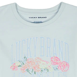 Thumbnail 2: Lucky Brand Big Girl's Short Sleeve Floral Logo Tee 