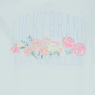 Thumbnail 5: Lucky Brand Big Girl's Short Sleeve Floral Logo Tee 
