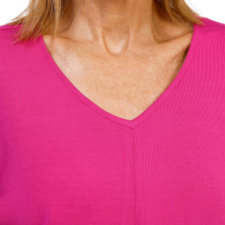 Thumbnail 2: Chelsea & Theodore Women's Long Sleeve V-Neck Drop Shoulder Top  