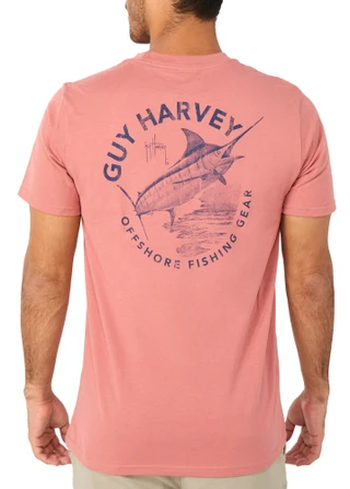 Thumbnail 1: Guy Harvey Men's Short Sleeve Offshore Fishing Marlin Pocket Tee 