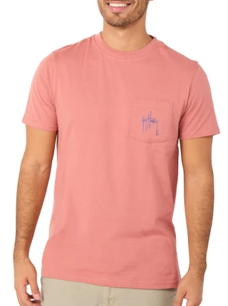 Thumbnail 2: Guy Harvey Men's Short Sleeve Offshore Fishing Marlin Pocket Tee 