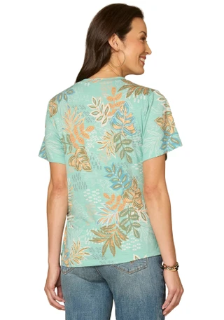 Thumbnail 2: Democracy Petite Short Sleeve Scoop Neck Side Tie Top 
