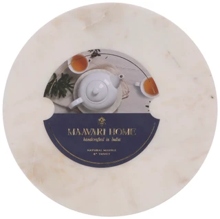Thumbnail 1: Maavari Home 8 in Natural Marble Trivet 