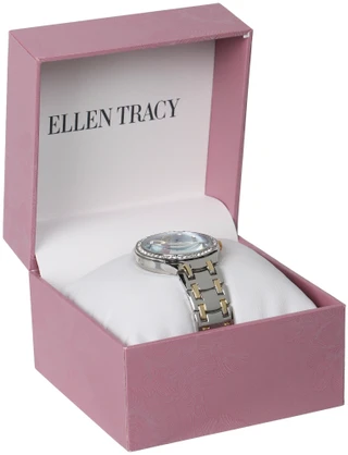 Thumbnail 1: Ellen Tracy Crystal Bezel Two-Tone Watch  