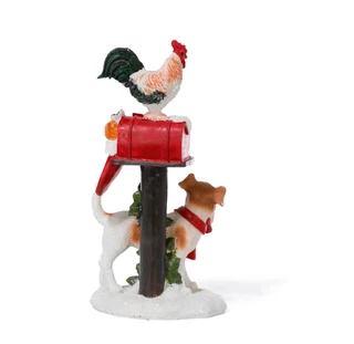 Thumbnail 2: Magical Season 10 in Christmas Mailbox with Dog & Rooster Decor 