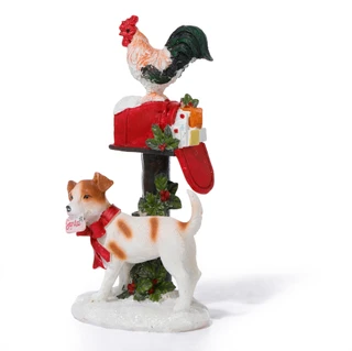 Thumbnail 1: Magical Season 10 in Christmas Mailbox with Dog & Rooster Decor 