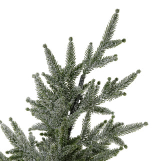 Thumbnail 2: 32 in Snowy Christmas Pine Tree in Pail with Rocks Decor 