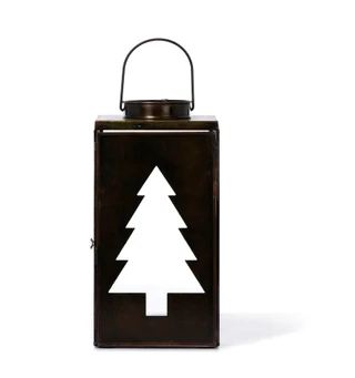 Thumbnail 1: TOTAL HOME LTD 11 in Glass Christmas Tree Lantern 