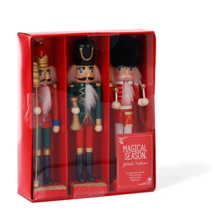 Thumbnail 2: Magical Season 3 Pc Boxed Christmas Mini Nutcrackers Decor 