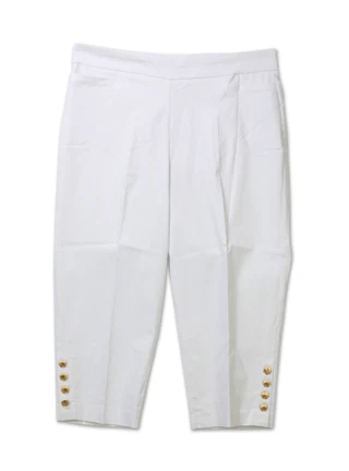 Thumbnail 1: Zac & Rachel Women's Plus Shell Button Hem Capri Pants  