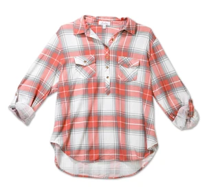 Thumbnail 1: Anneliese Women's Plus Long Sleeve Button Front Top w/ 2 Pockets 