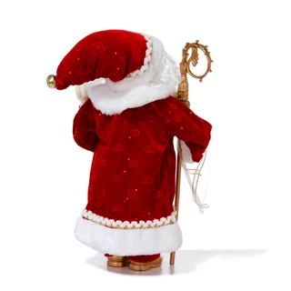 Thumbnail 2: Magical Season 18 in Christmas Sequined Santa with Staff & Teddy Bear Decor 