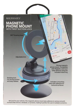 Thumbnail 2: Merkury Innovations Magnetic Phone Mount w/ Twist Suction Lock 