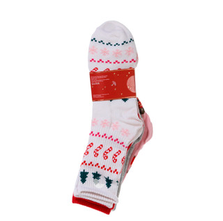 Thumbnail 2: Capelli 5 Pk Christmas Print Cozy Crew Socks  