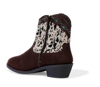 Thumbnail 2: Jellypop Women's Cow Print & Turquoise Ankle Boot 
