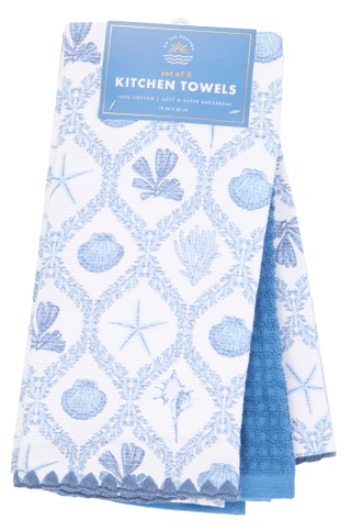 Thumbnail 1: On The Horizon 3 Pk Soft & Super Absorbent Coastal Kitchen Towels 