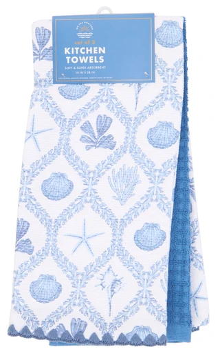 Thumbnail 2: On The Horizon 3 Pk Soft & Super Absorbent Coastal Kitchen Towels 