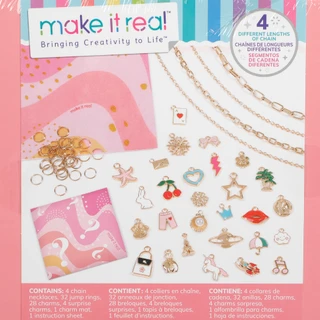 Thumbnail 2: Make It Real 70 Pc Charm Necklace Jewelry Making Kit 