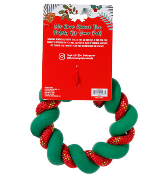 Thumbnail 2: Bow Wow Pet Holiday Wreath Pet Tug Toy  