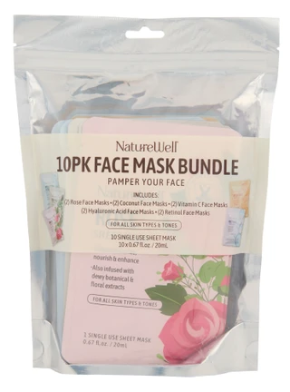 Thumbnail 1: NATURE WELL 10 Pk Sheet Mask Bundle Set 