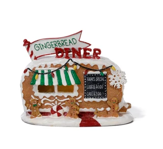 Thumbnail 1: Magical Season 7.5 in Christmas LED Gingerbread Diner Decor 