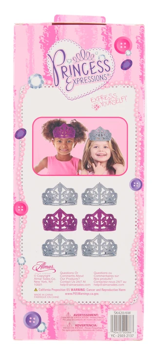 Thumbnail 2: Princess Expressions 6 Pk Princess Tiaras Set 