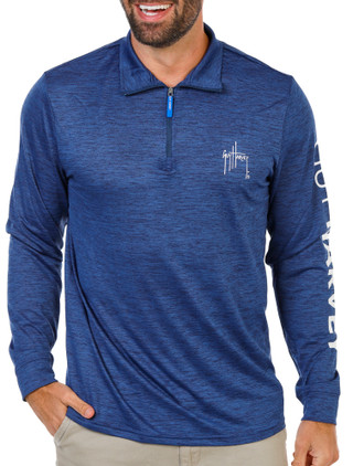 Thumbnail 1: Guy Harvey Men's Long Sleeve Light Weight Quarter Zip Tee 