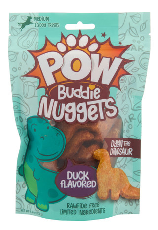 Thumbnail 1: Pow  13 Pk Duck Flavored Dinosaur Nugget Dog Treats 