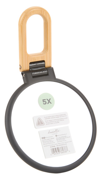 Thumbnail 2: Danielle 5x Soft Touch Handheld Mirror with Bamboo Handle  