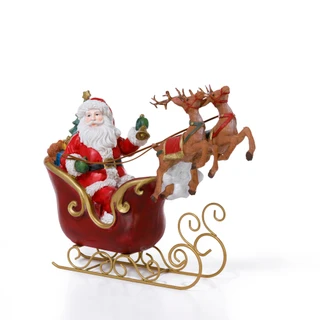 Thumbnail 1: Magical Season 13x10 Santa Sleigh Deer Home Decor  