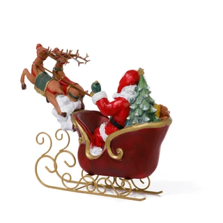Thumbnail 2: Magical Season 13x10 Santa Sleigh Deer Home Decor  
