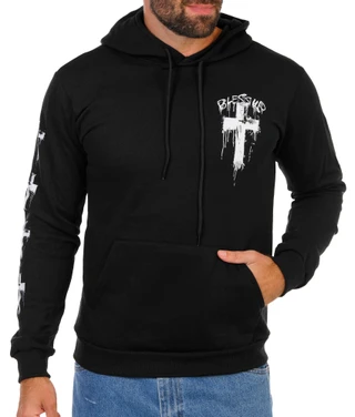 Thumbnail 2: Fresh Laundry Men's Cross Graffiti Graphic Pullover Hoodie 