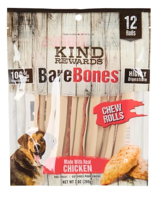 Thumbnail 1: Kind Rewards 12 Pk Rawhide Chicken Chew Rolls  