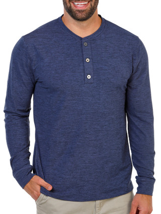 Thumbnail 1: HALLSTATT Men's Long Sleeve Heathered Henley Tee 