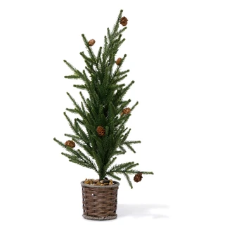 Thumbnail 1: Magical Season 14 in Faux Christmas Tree in Woven Rattan Pot Decor 