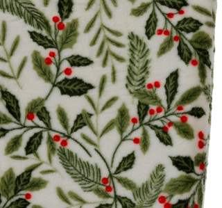Thumbnail 2: MARTHA STEWART EVERYDAY 60x70 Christmas Holly Festive Plush Throw  