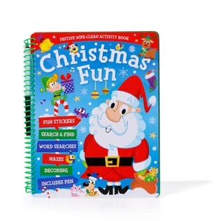 Thumbnail 1: Kidsbooks Publishing  Christmas Fun Festive Wipe-Down Activity Book w/ Marker 