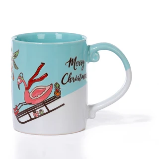 Thumbnail 1: Global Design Connections 15 Oz Merry Christmas Flamingo On Sleigh Mug  