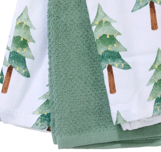 Thumbnail 2: Rockhill Home 3 Pk Christmas Tree Farm Kitchen Towels  