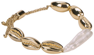 Thumbnail 1: Baublebar Gold Tone Cowrie Shell and Pearl Accent Bracelet 