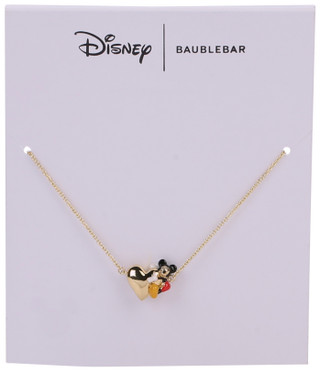 Thumbnail 1: Disney Gold Tone Mickey Mouse Hugging Heart Necklace 