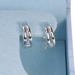 Thumbnail 2: Nautica 2 Pc Silver Plated Hoop Earrings 