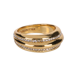 Thumbnail 6: Baublebar Gold Tone Courtney Crystal Ring 