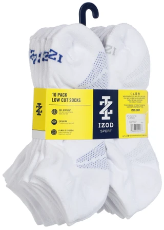 Thumbnail 2: IZOD Men's 10 Pk Low Cut Socks 