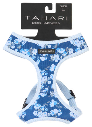 Thumbnail 1: Tahari Blue Floral Adjustable Dog Harness 