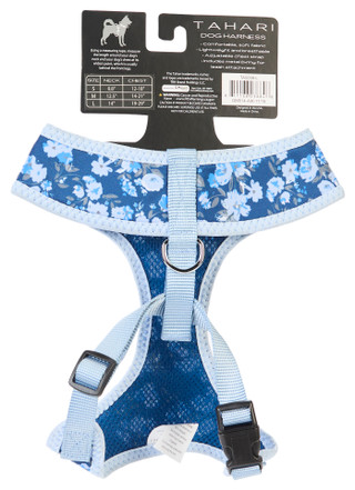 Thumbnail 2: Tahari Blue Floral Adjustable Dog Harness 
