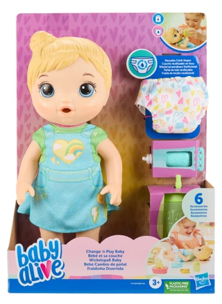 Thumbnail 1: Hasbro Baby Alive Change 'n Play Baby Doll 