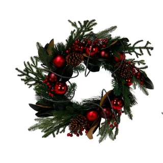 Thumbnail 1: 26 in Christmas Pinecones, Berries & Balls Wreath  